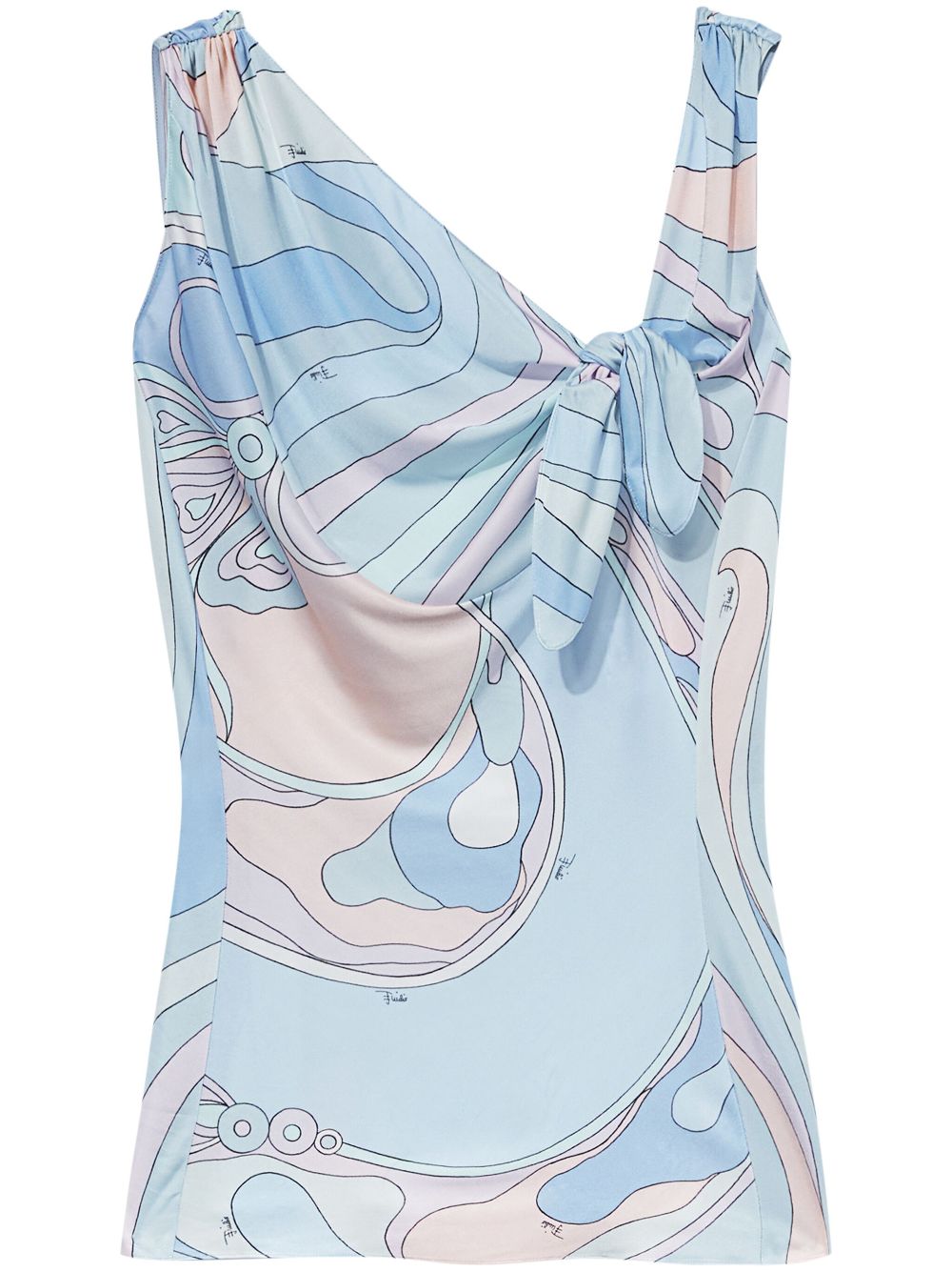 Orchidee-print top - Blue