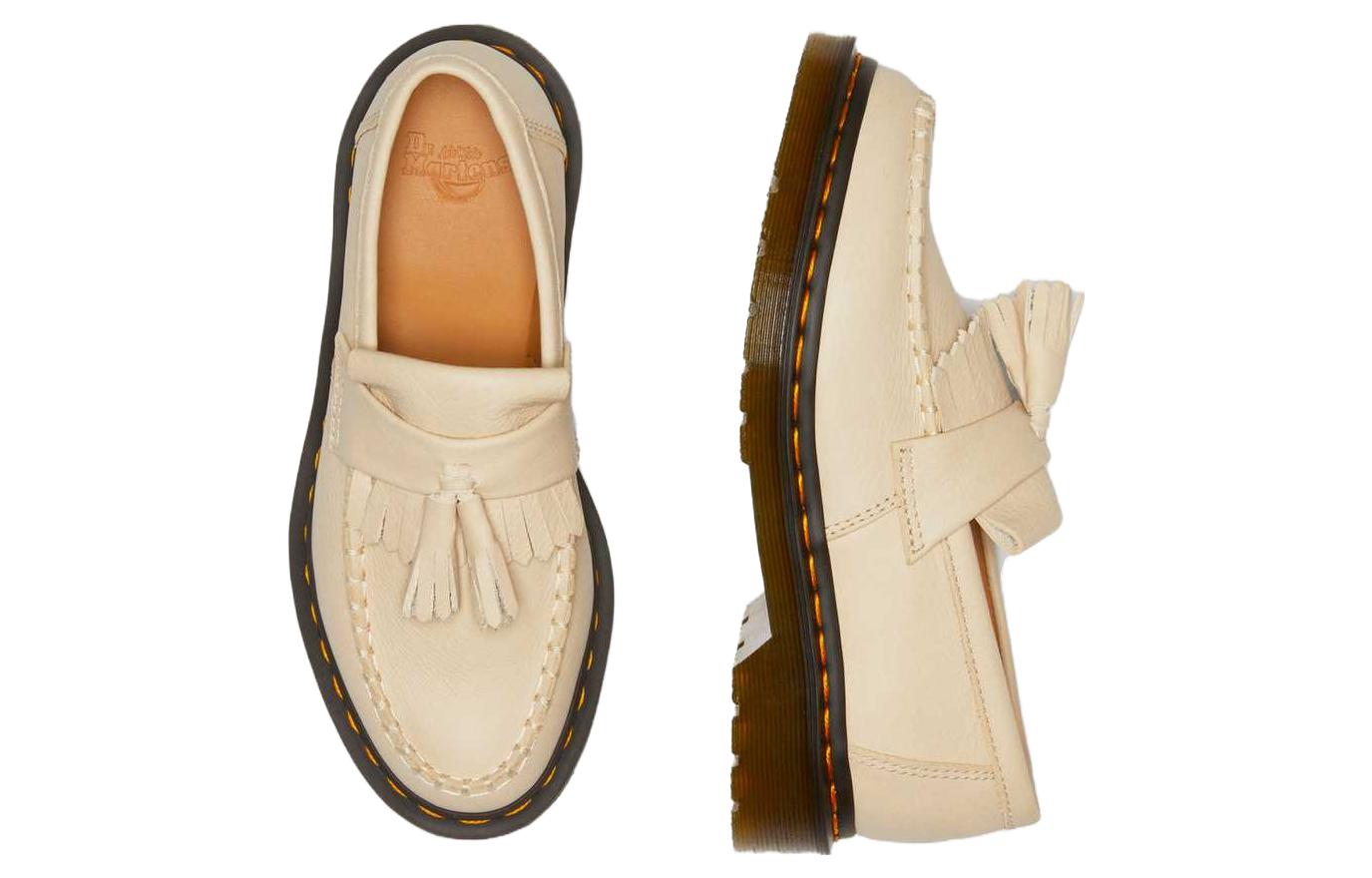 (WMNS) Dr.Martens Adrian Virginia Leather Tassel Loafers 'Parchment Beige'