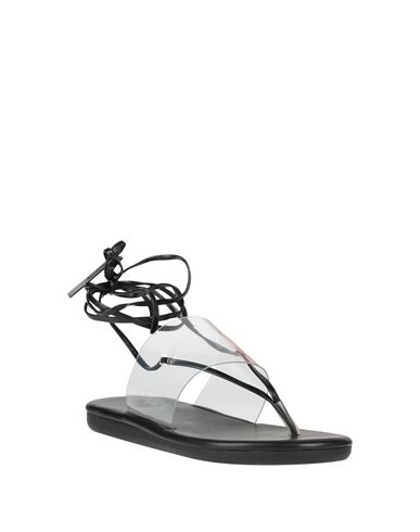 Ancient Greek Sandals Woman Thong sandal Black Size 10 Leather, Plastic