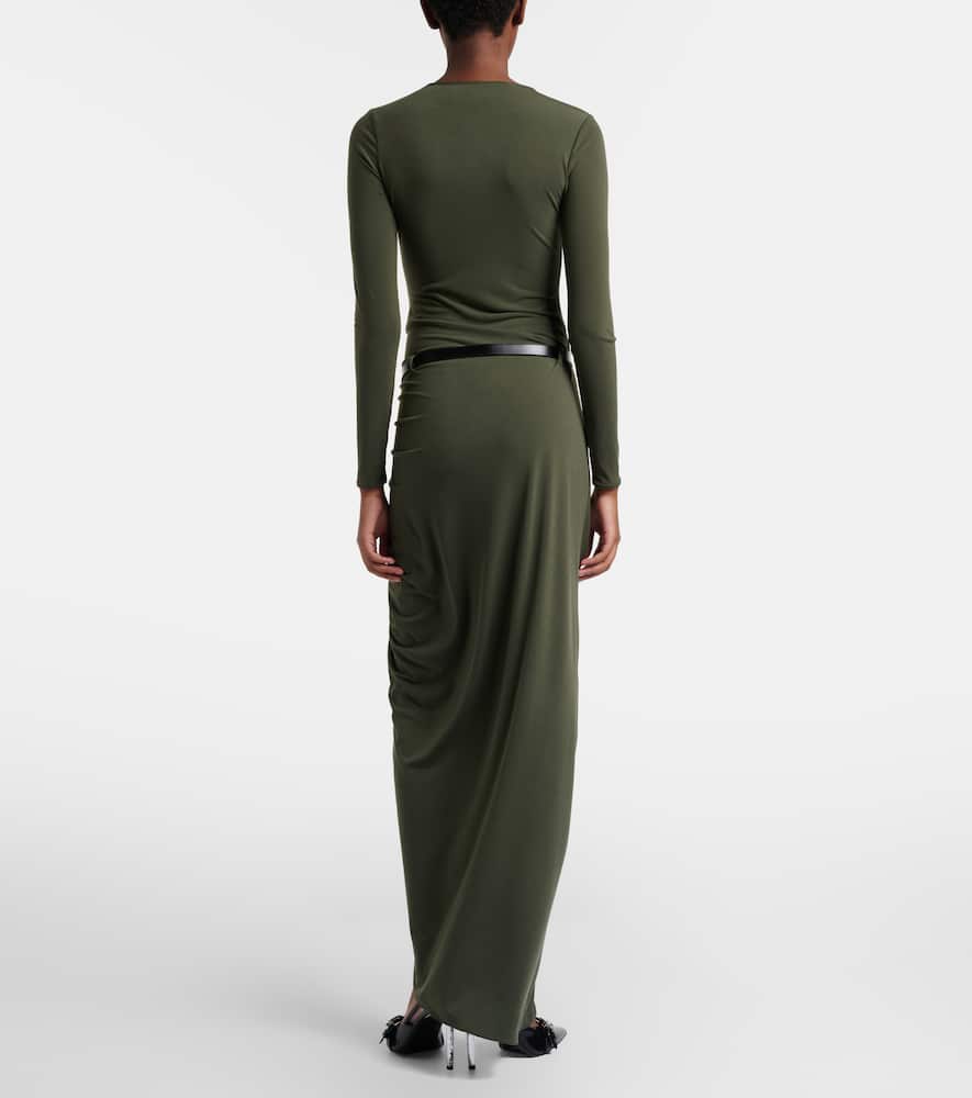 Suspended draped jersey gown