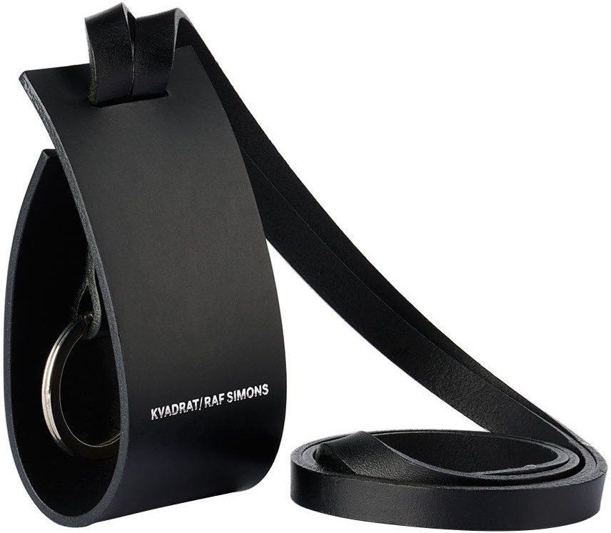 Black leather keyring