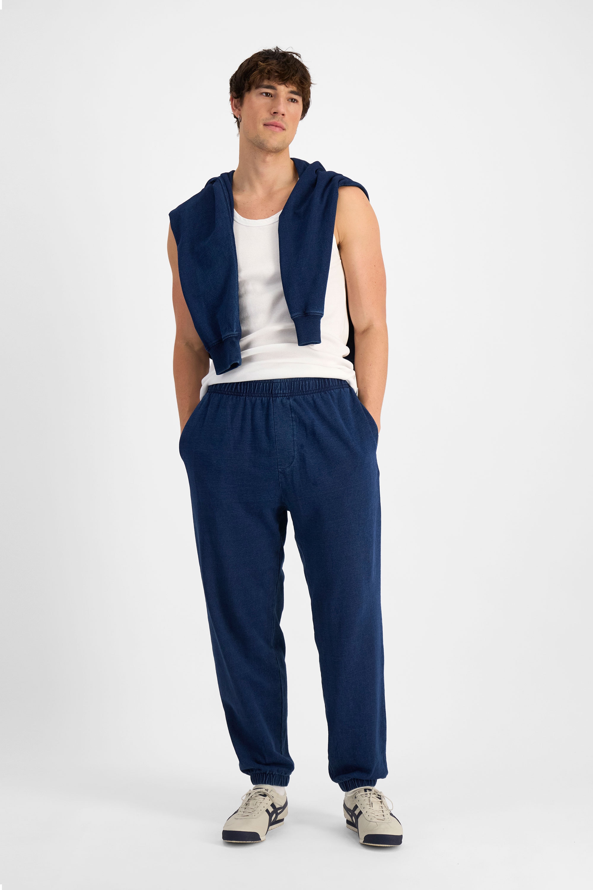 Men's Denim Wash Sweats Jogger in Sea Blue Denim
