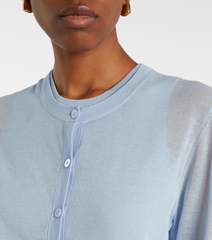 Summer semi-sheer cotton-blend cardigan