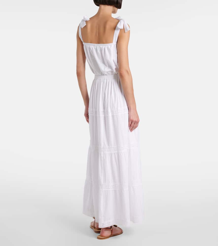 Cate lace-trimmed cotton maxi skirt