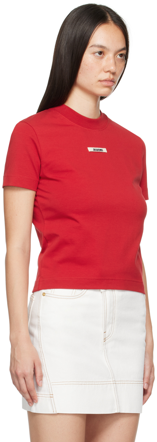 JACQUEMUS Red La Casa 'Le t-shirt Gros Grain' T-Shirt