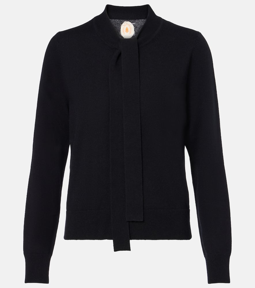 Tie-neck wool and cashmere sweater