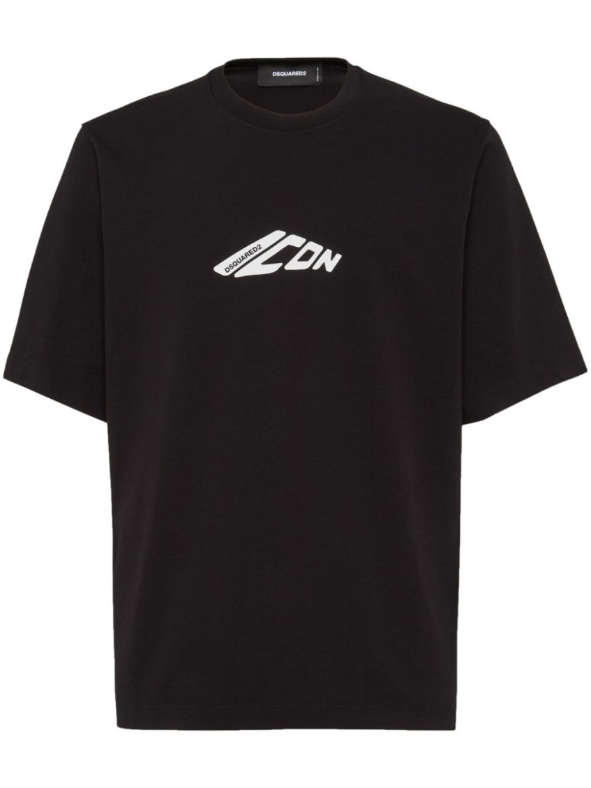 Graphic-print cotton T-shirt - Black
