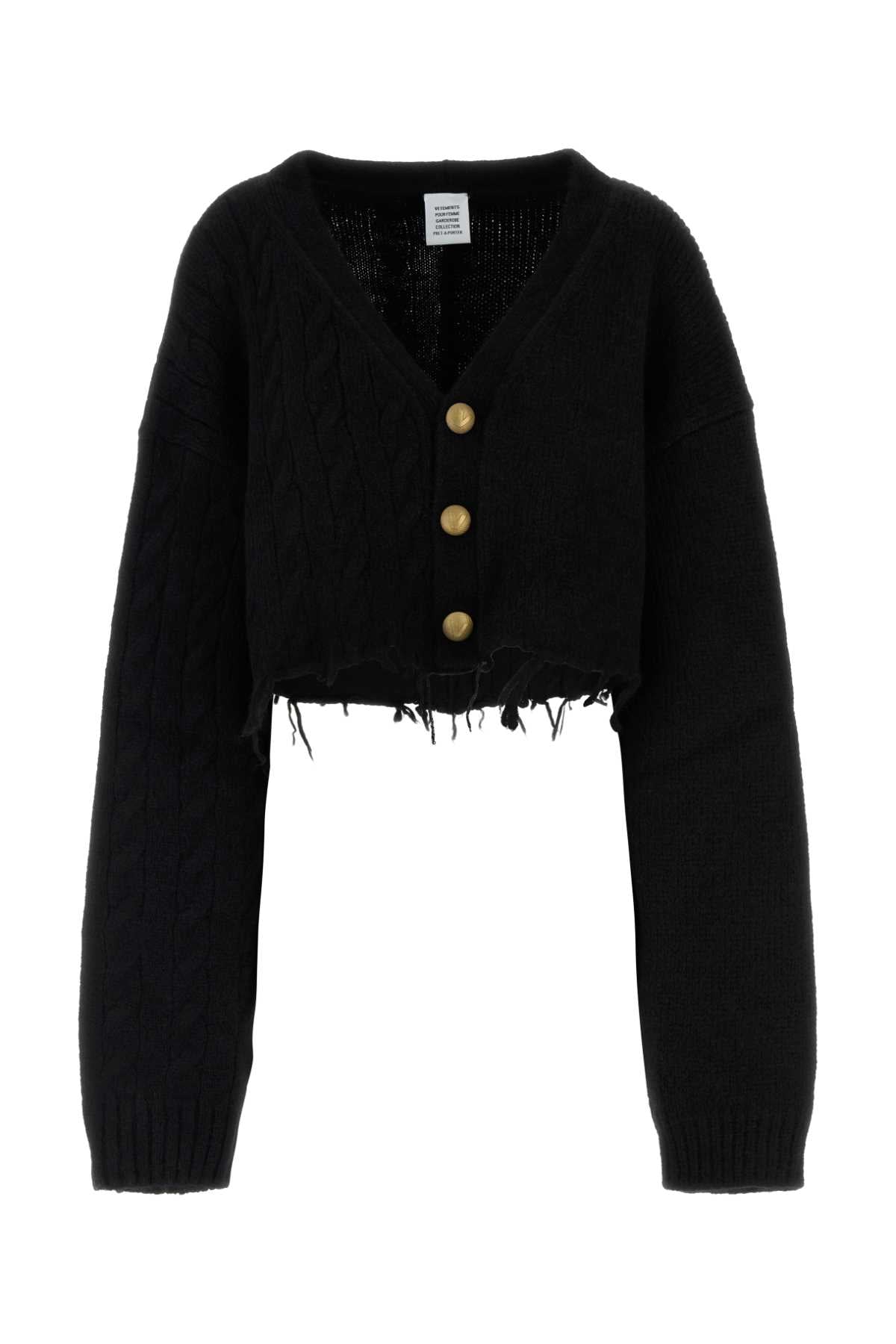 Cropped Cardigan — Black