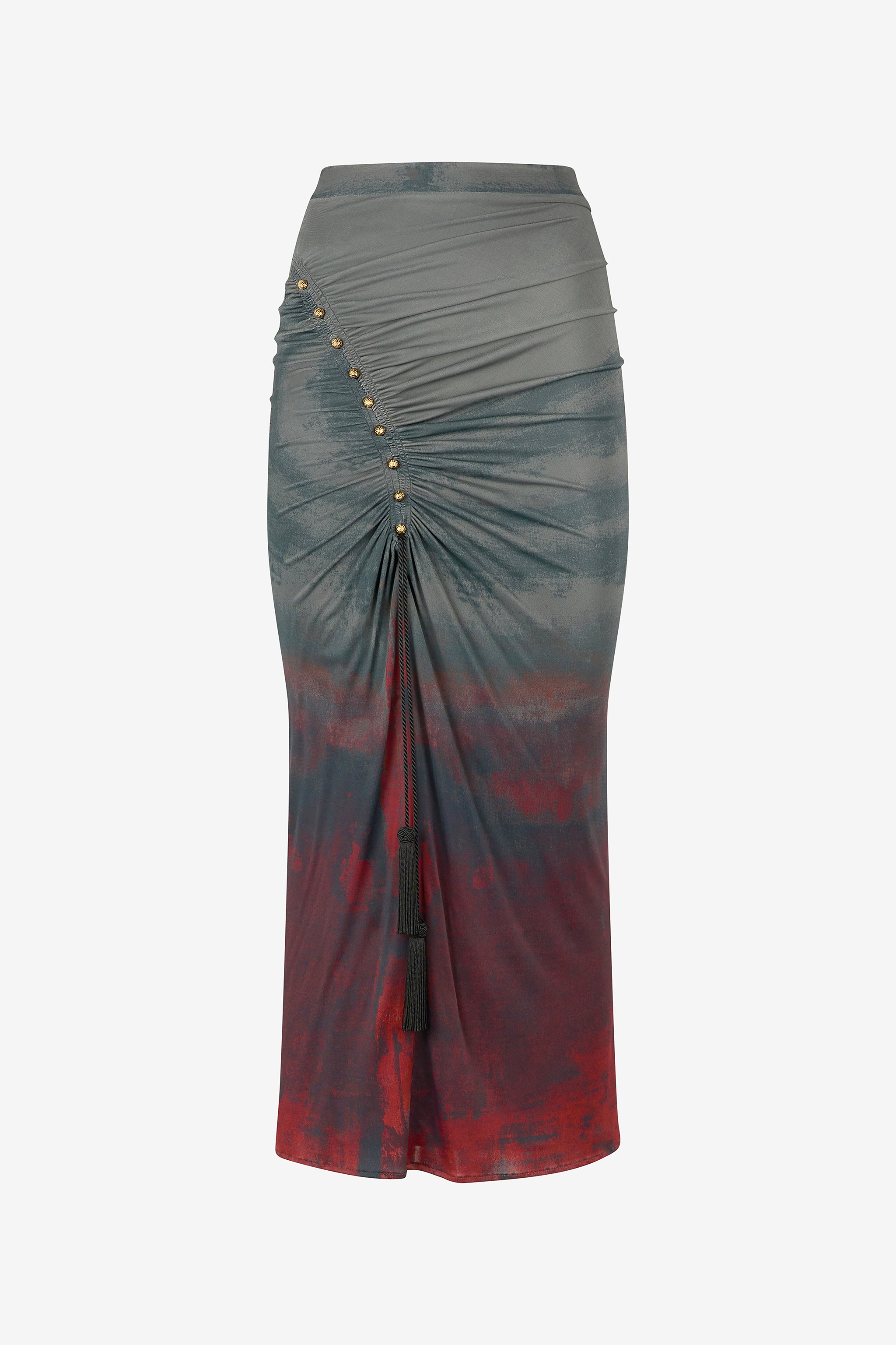 Mottled-effect Midi Skirt