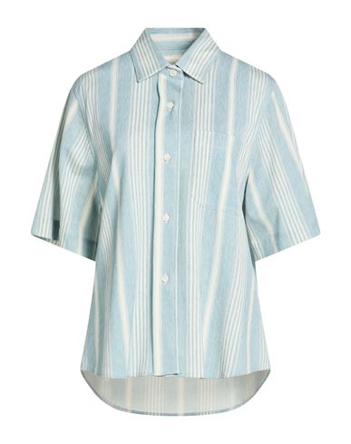 Woman Shirt Light blue Size S Cotton, Elastane