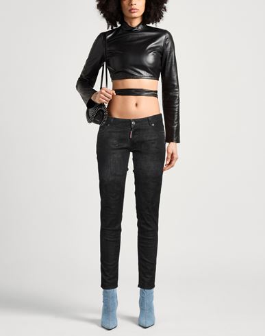 Dsquared2 Woman Jeans Black Size 6 Cotton, Elastane