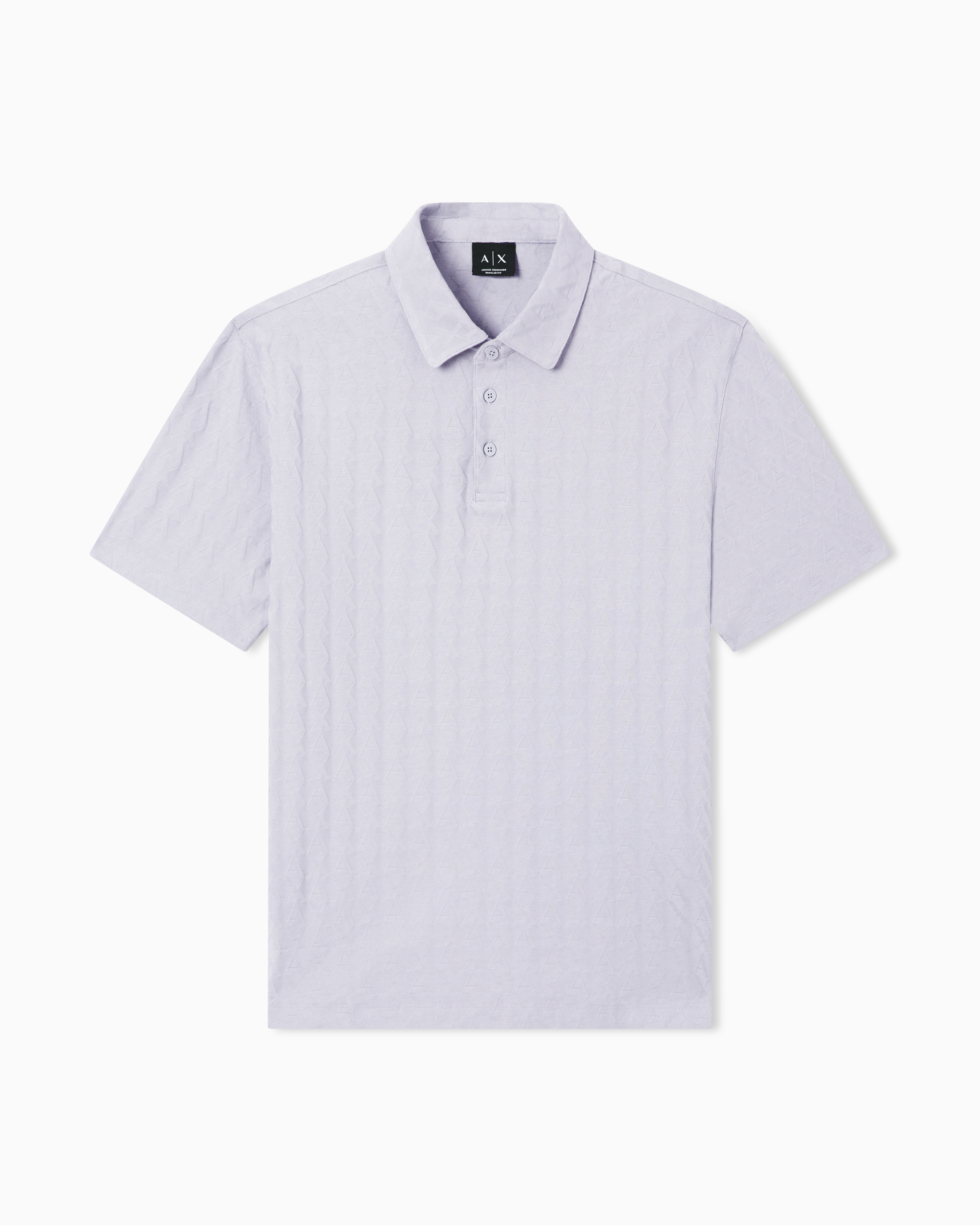 Short sleeve jacquard cotton polo