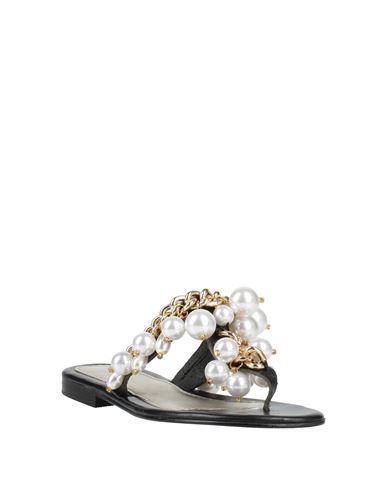 Elina Linardaki Woman Thong sandal Black Size 5 Leather