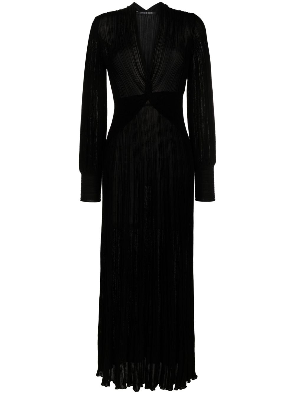 Noemi pleated wrap dress - Black