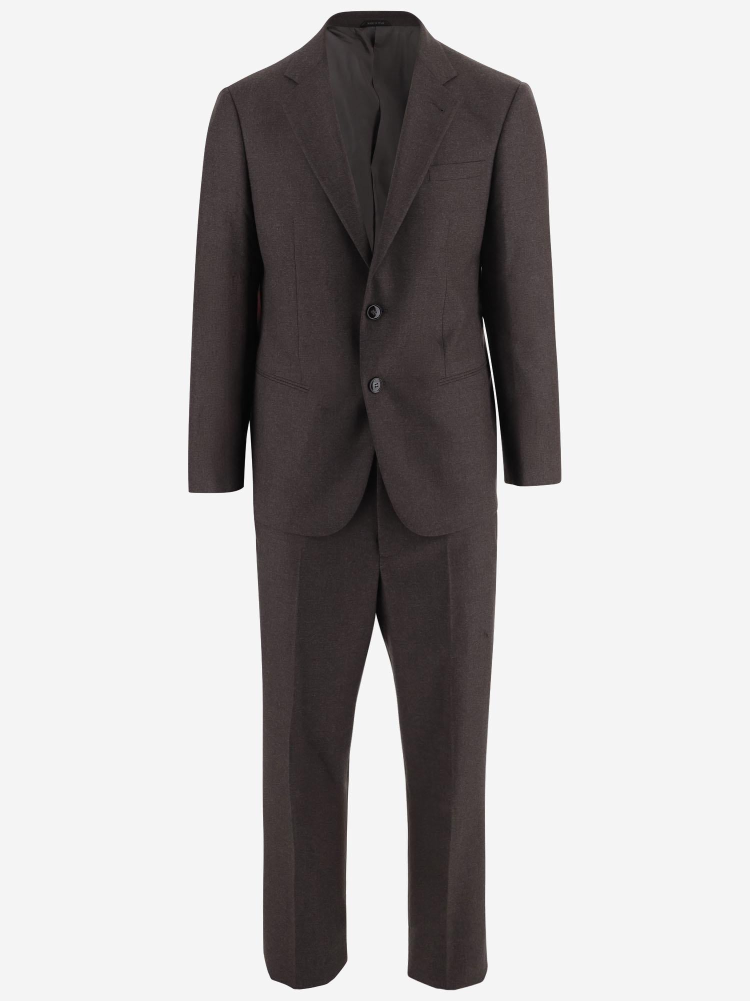 Virgin Wool Suit — Brown
