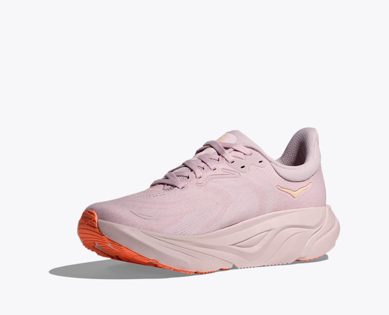 HOKA Women's Arahi 8 Shoes in Lilac Cream/Neon Cantaloupe