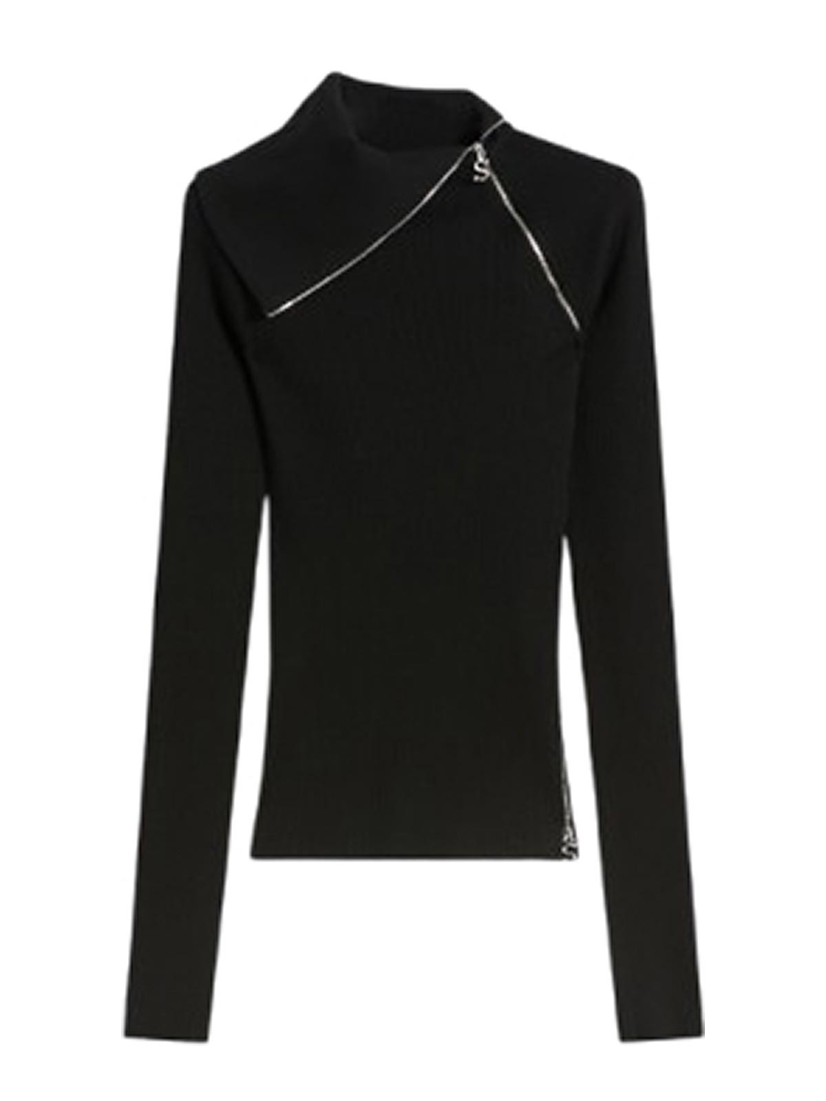 Zip-Up Turtleneck Sweater