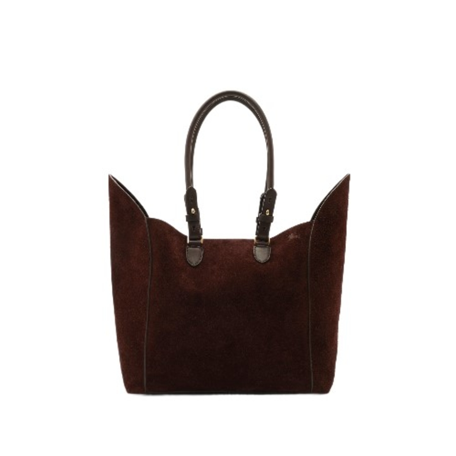 Ladies Suede Medium Shield Top Handles Tote