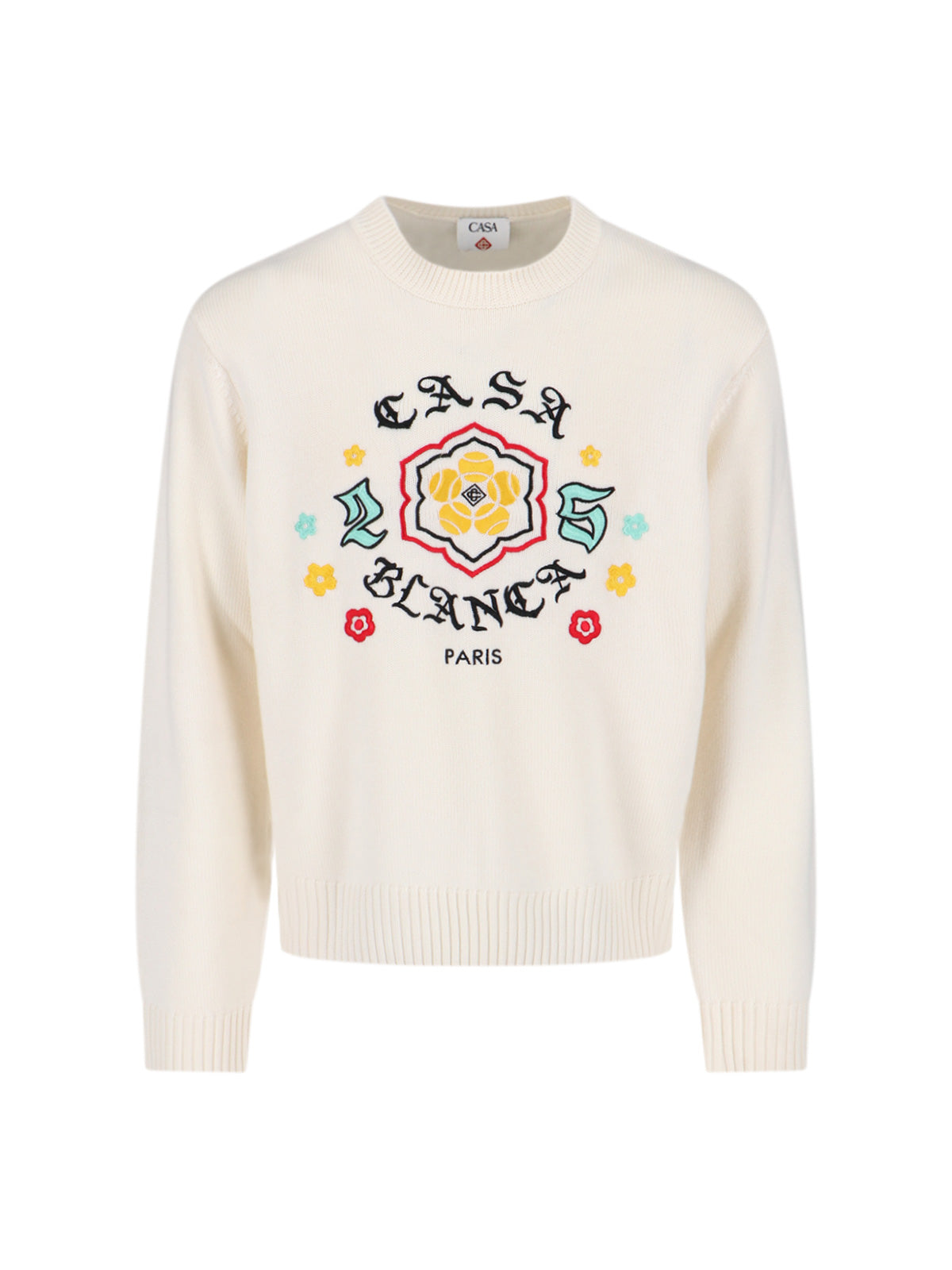 Men's Light & Natural Merino Wool Embroidered Sweater