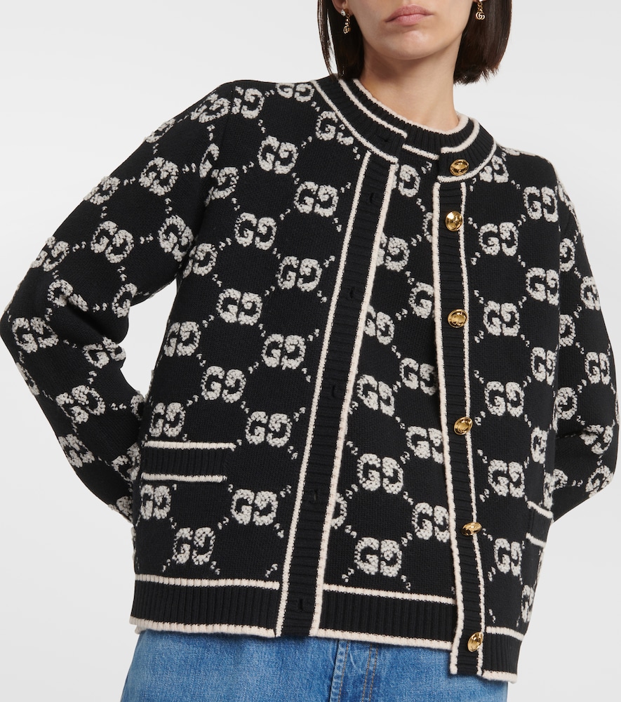 GG jacquard wool bouclé cardigan