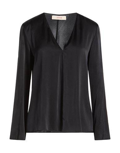 Woman Top Black Size 10 Silk, Elastane
