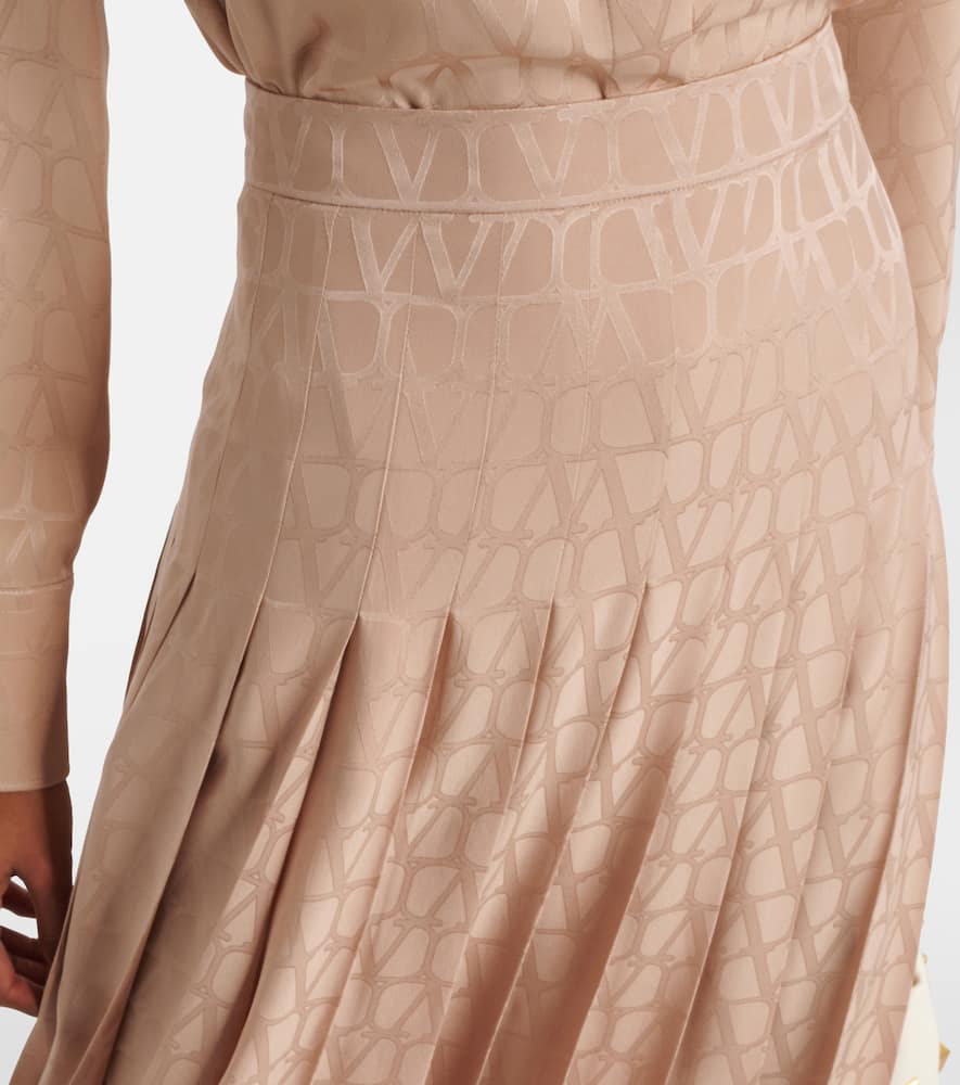Toile Iconographe pleated silk midi skirt