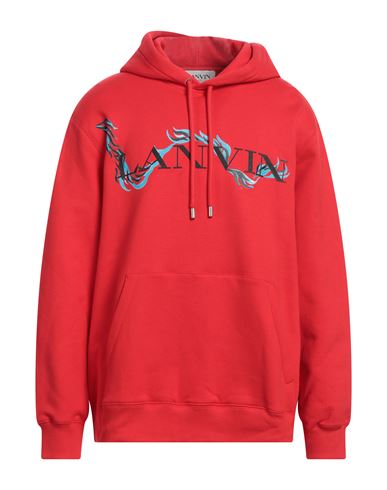 Lanvin Man Sweatshirt Red Size XS Cotton, Elastane