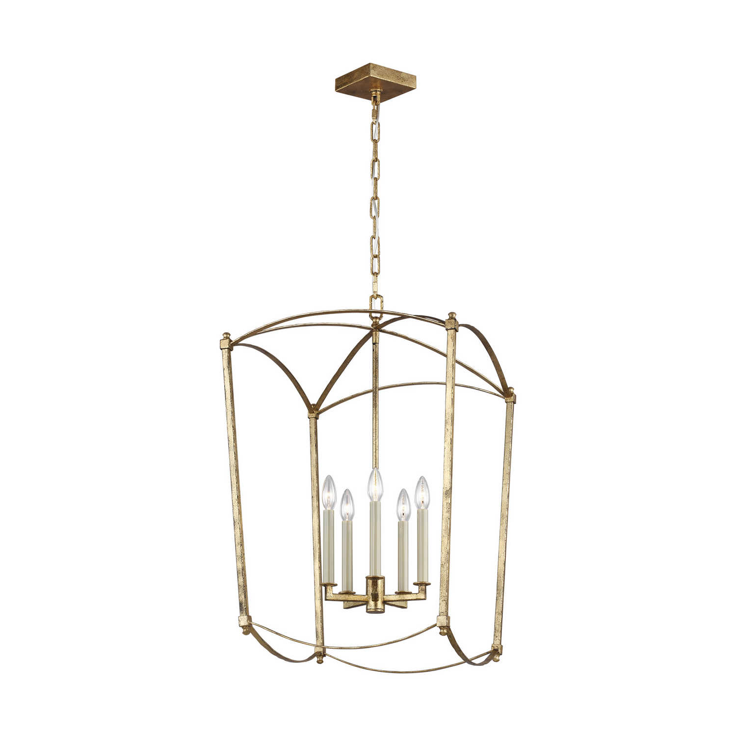 Visual Comfort Studio Thayer 5-Light Foyer Light in Antique Gild by Sean Lavin