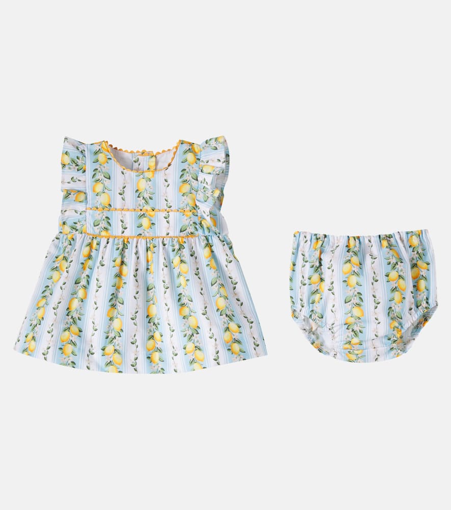 Baby Limon cotton dress and bloomers set