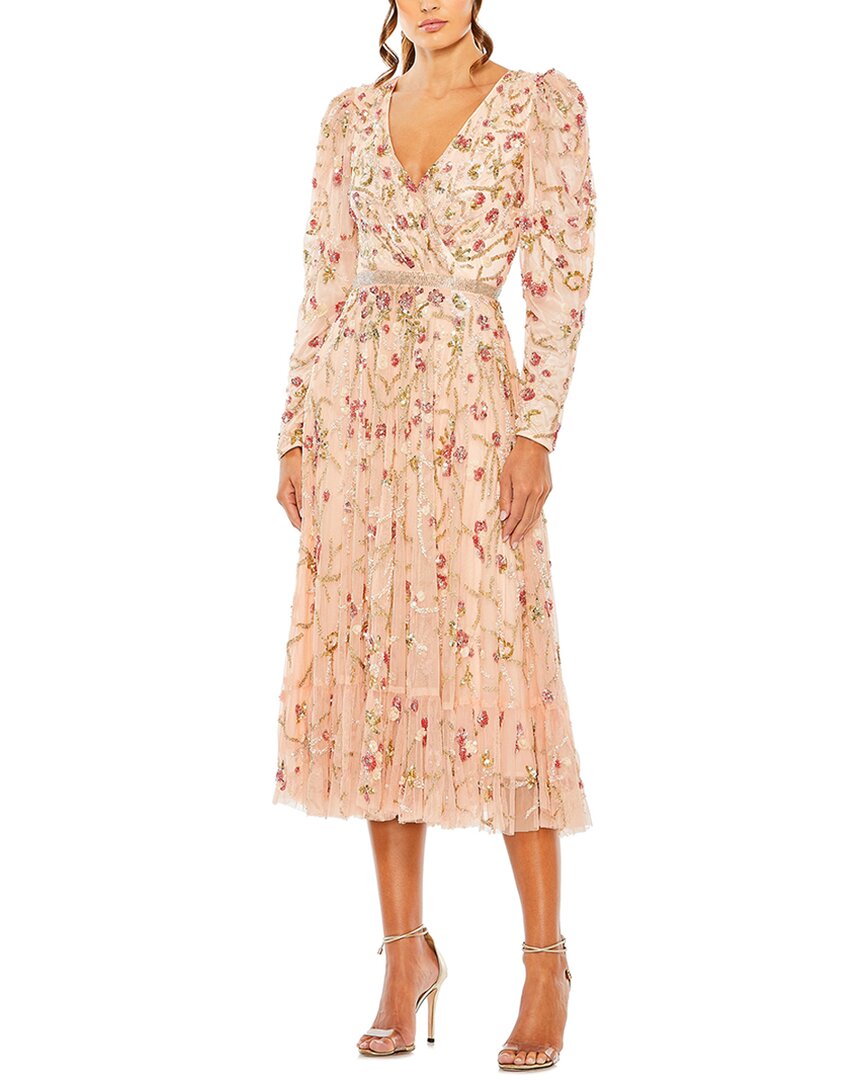 Floral Embellished Wrap Dress