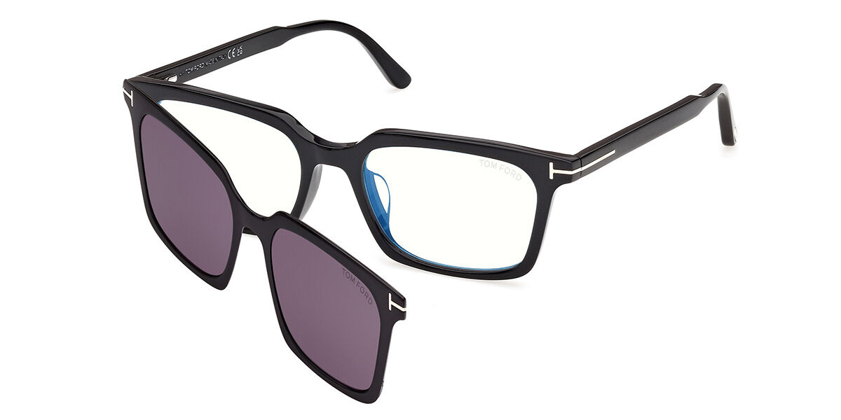 Tom Ford FT6153-D-B Asian Fit with Clip-On Men's Glasses, Tortoiseshe