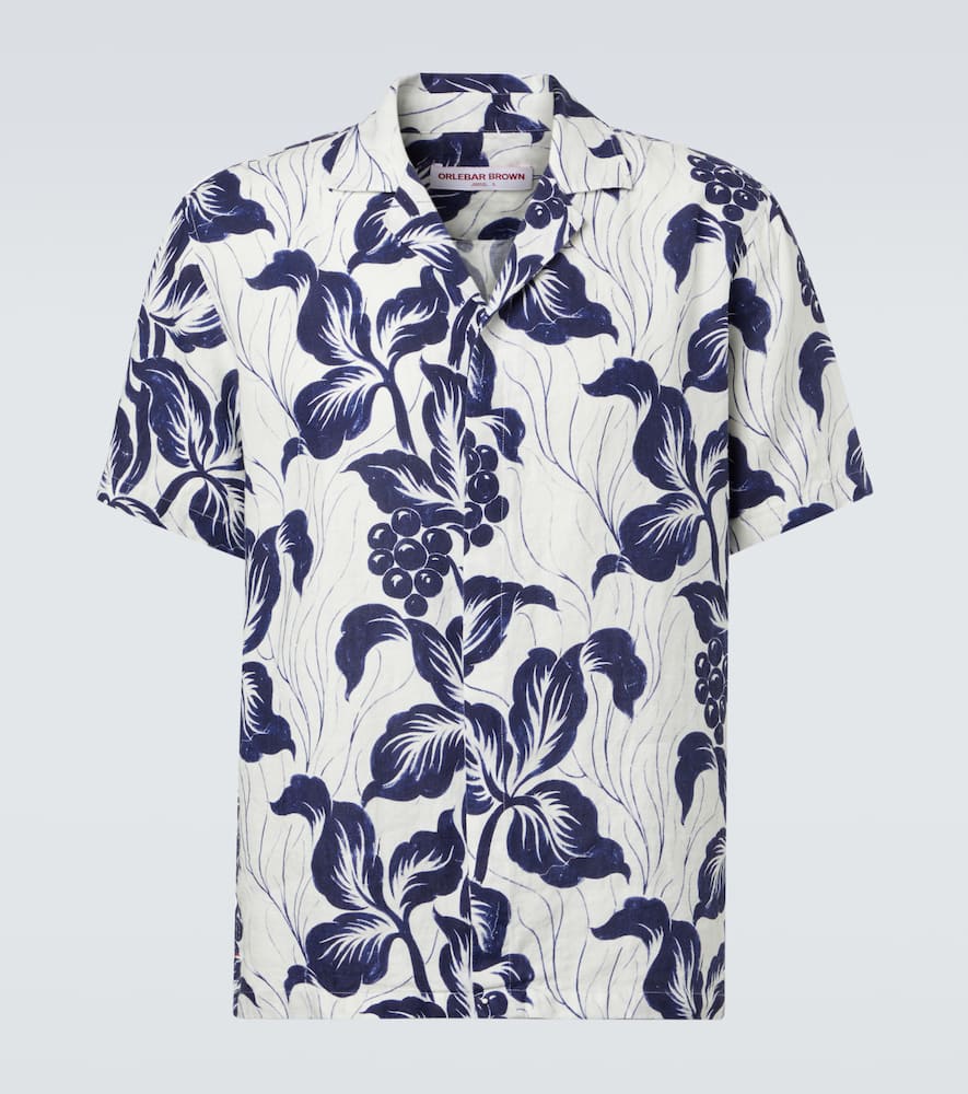 Maitan floral linen bowling shirt