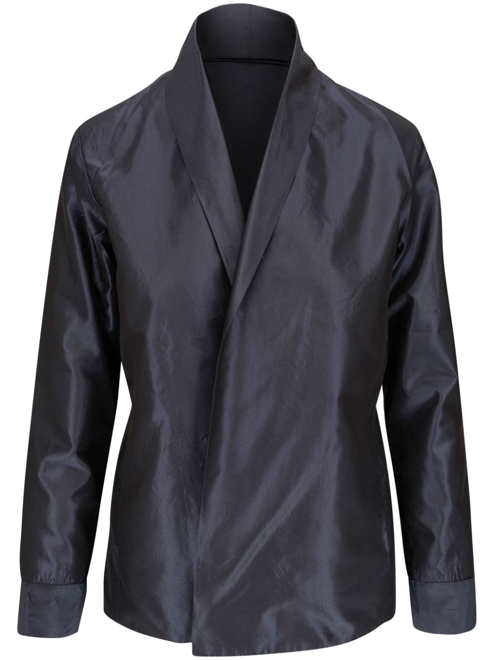 Shawl-lapel silk blazer - Black