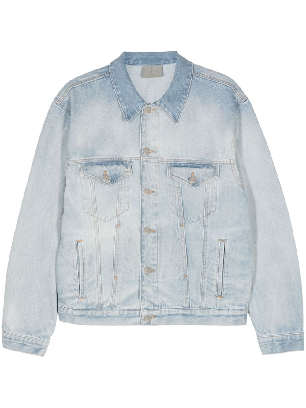Logo-embroidered denim jacket - Blue