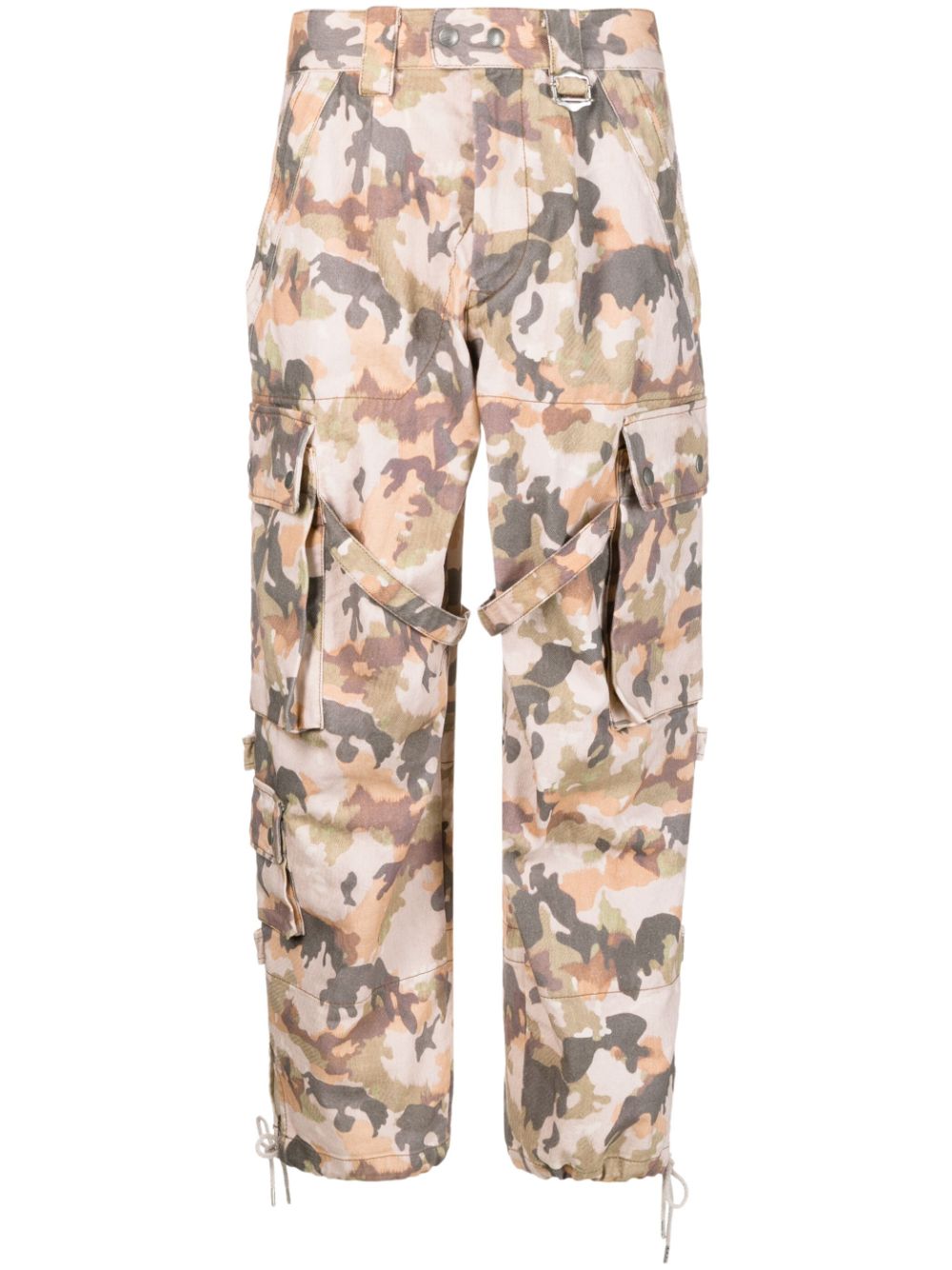 Elore abstract-print cotton trousers - Neutrals