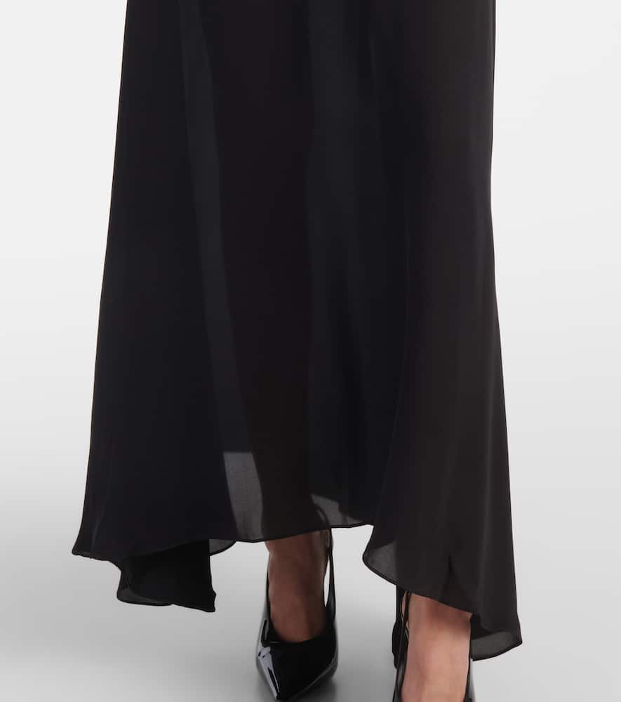 Wardrobe. NYC Flared silk midi skirt