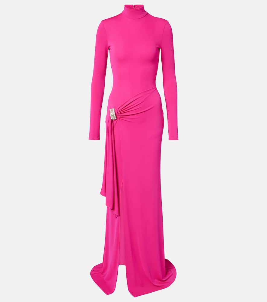 Embellished draped gown