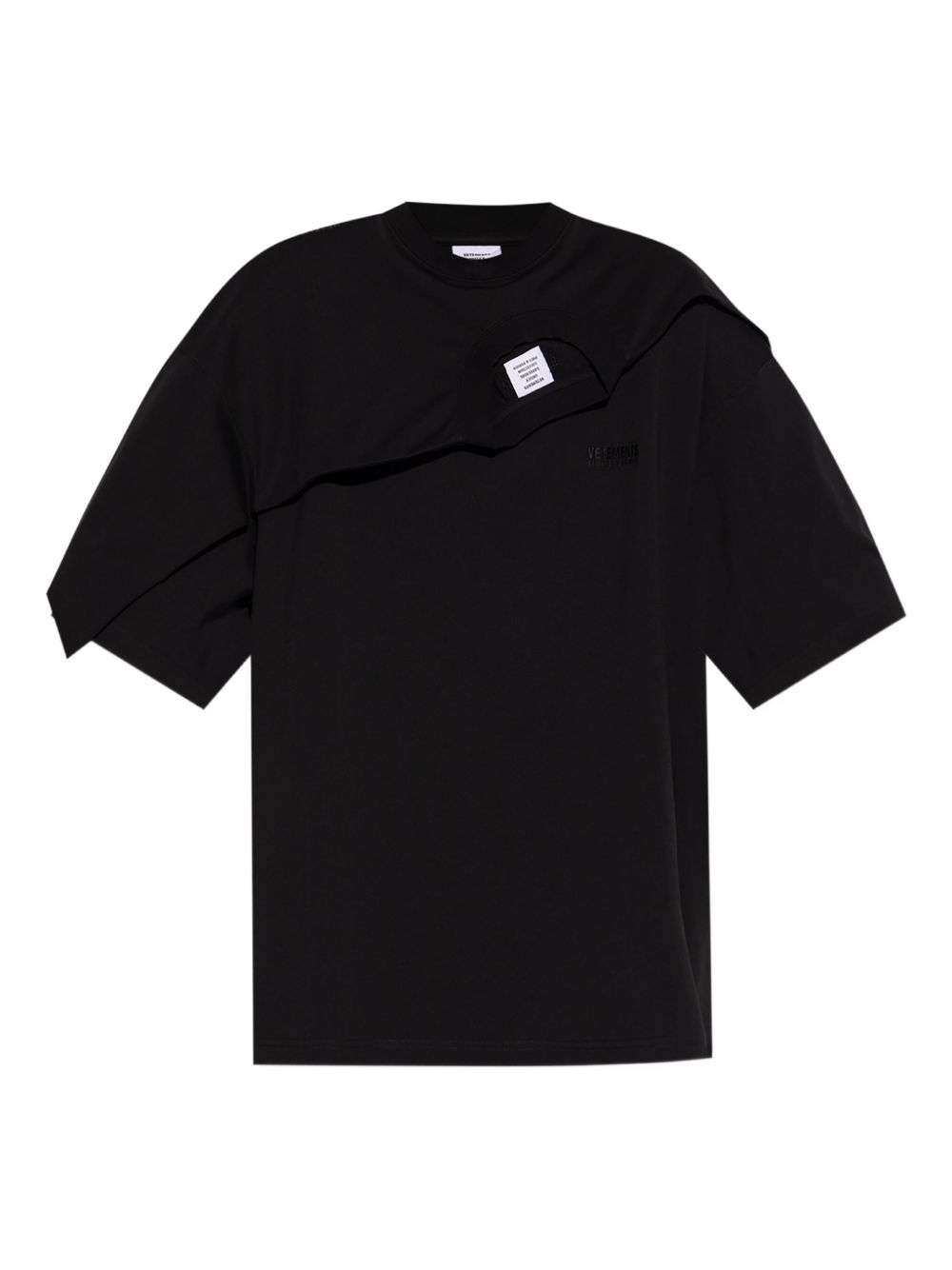 Layered-panel T-shirt - Black