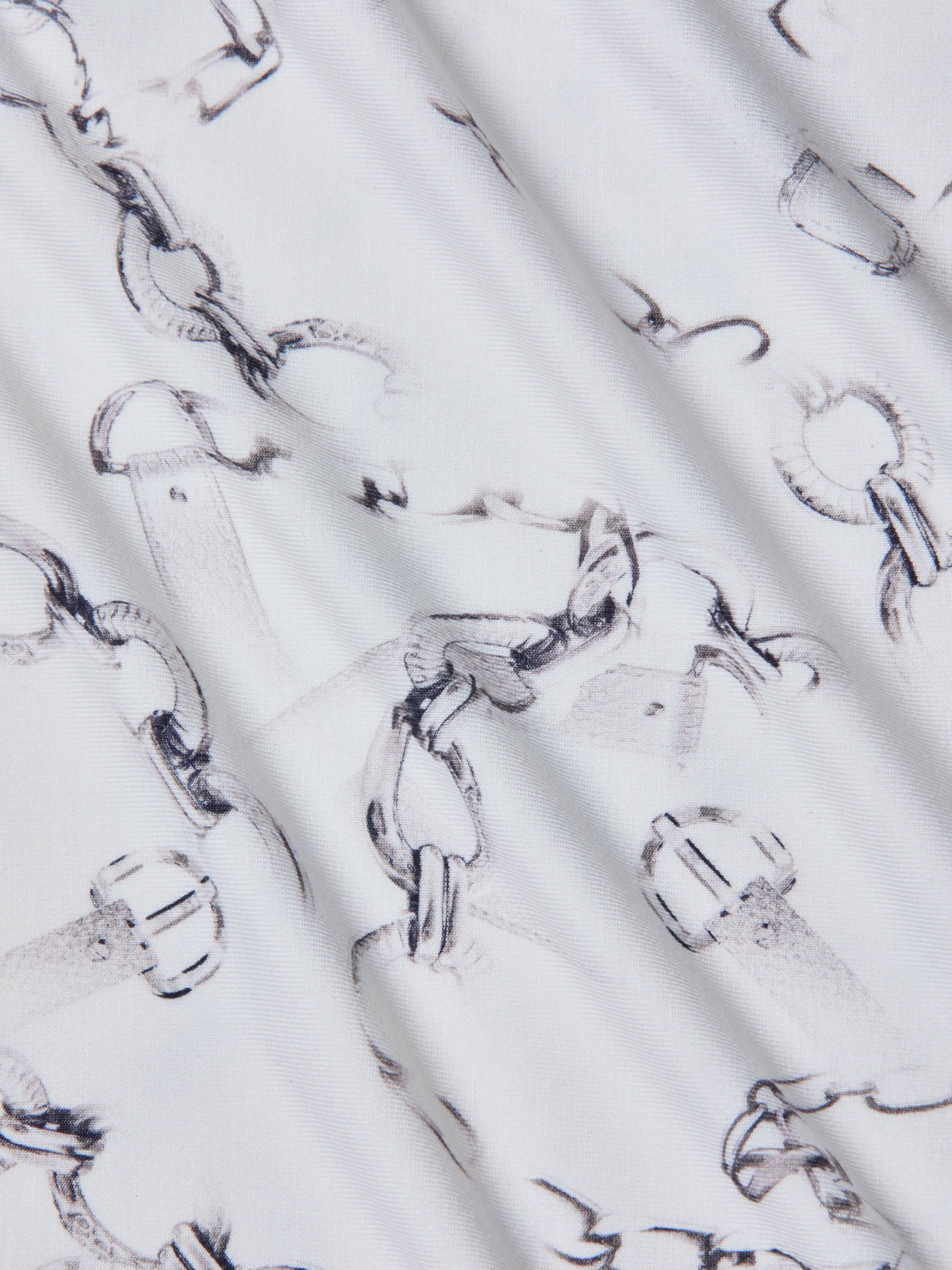 Ressi Fitted T-Shirt In Ivory/grey Faded Chain