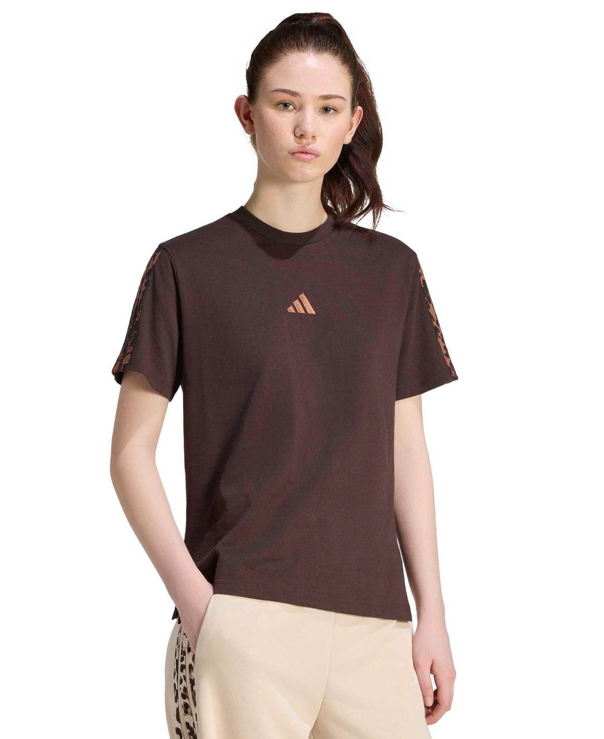 Women's Seasonal Essentials Crewneck T-Shirt - Aurora Coffee/Multicolor/Preloved Brown