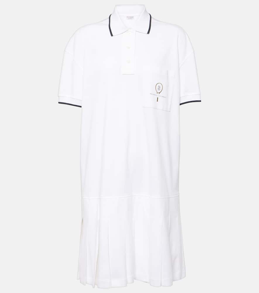 Pleated cotton polo dress