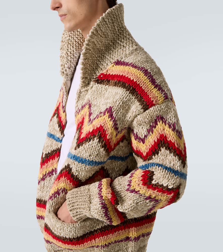 Wool and cashmere jacquard cardigan