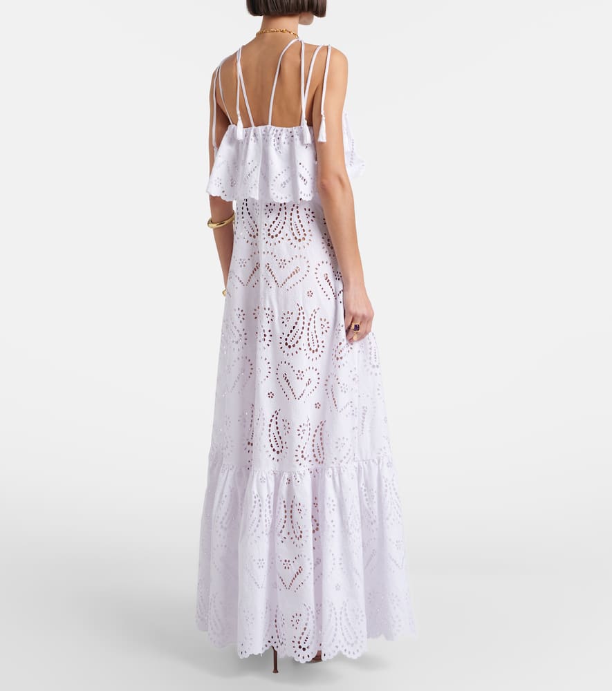 Printed cotton-blend maxi dress