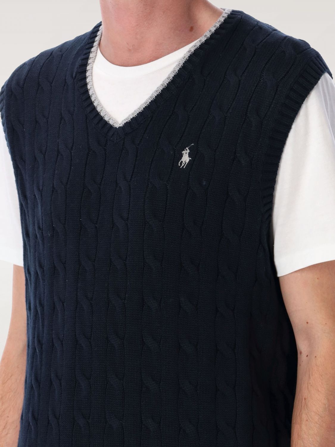 Cable-knit vest - Blue