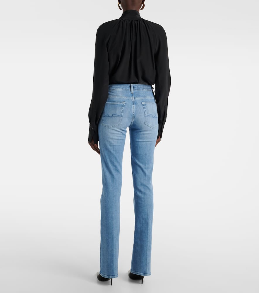 Mid-rise flared jeans