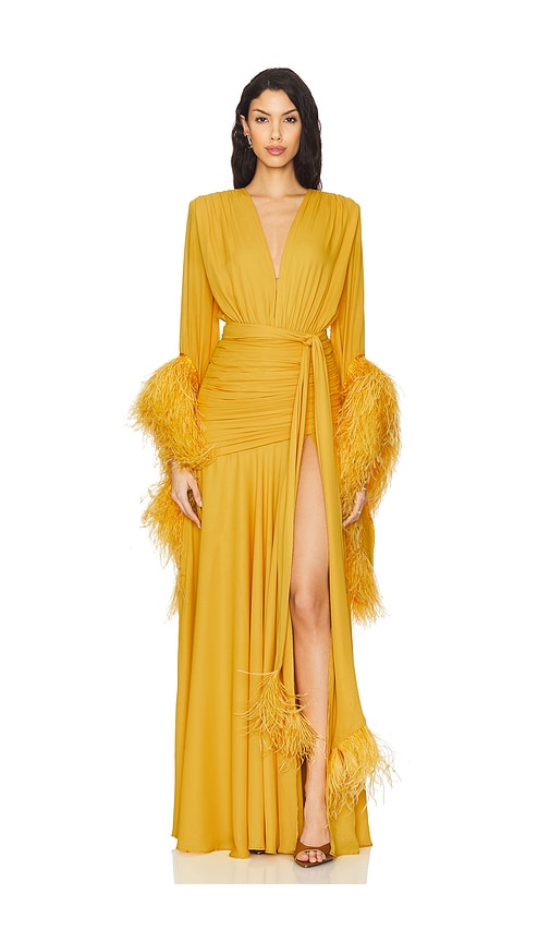 Bronx Banco Geisha Maxi Dress in Mustard. - S also in
