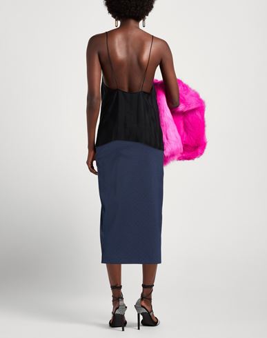Woman Midi skirt Navy Size 6 Cotton, Nylon, Elastane