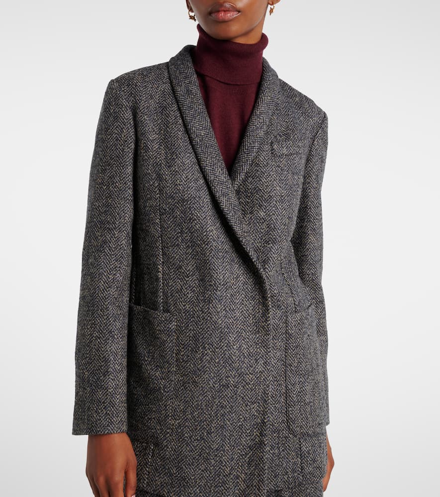 Herringbone Monili wool-blend tweed blazer
