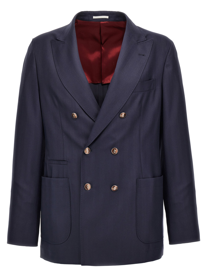 Twill Double-breasted Blazer