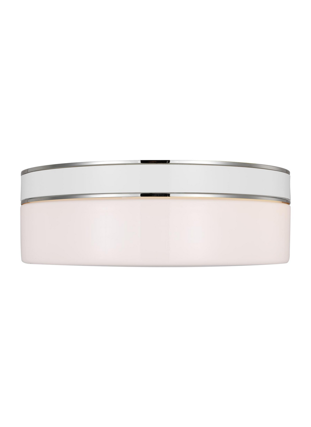 Visual Comfort Studio Monroe 2-Light Ceiling Light in Polished Nickel And Gloss White by Kate Spade New York